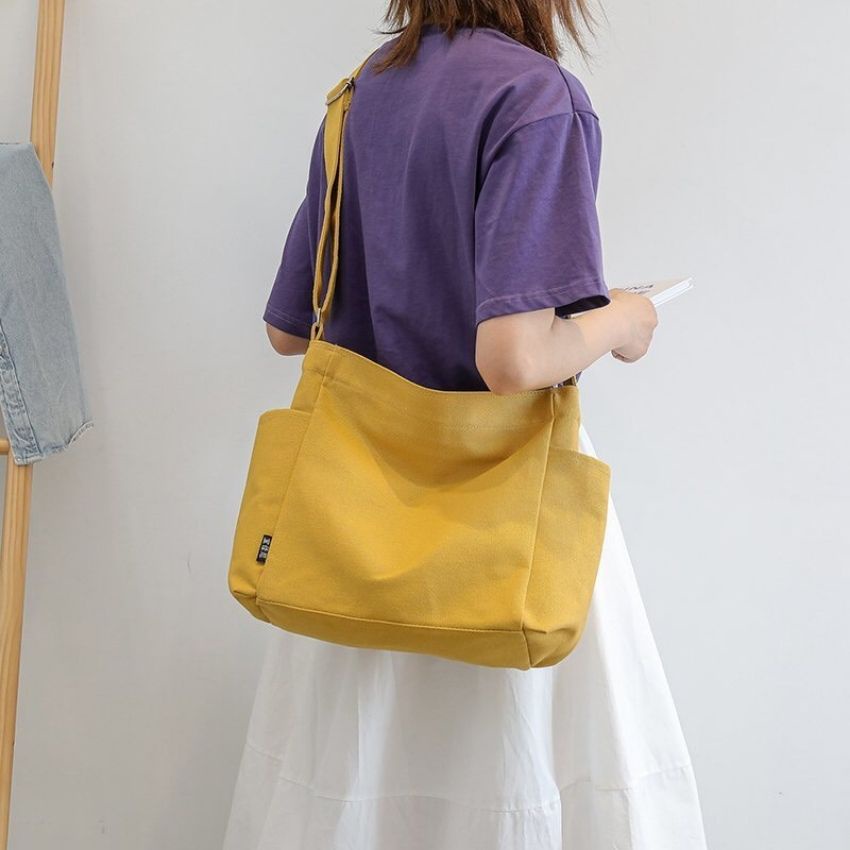 Túi đeo chéo vải canvas đựng đồ thời trang học sinh, sinh viên phong cách Hàn Quốc cao cấp ZIMI