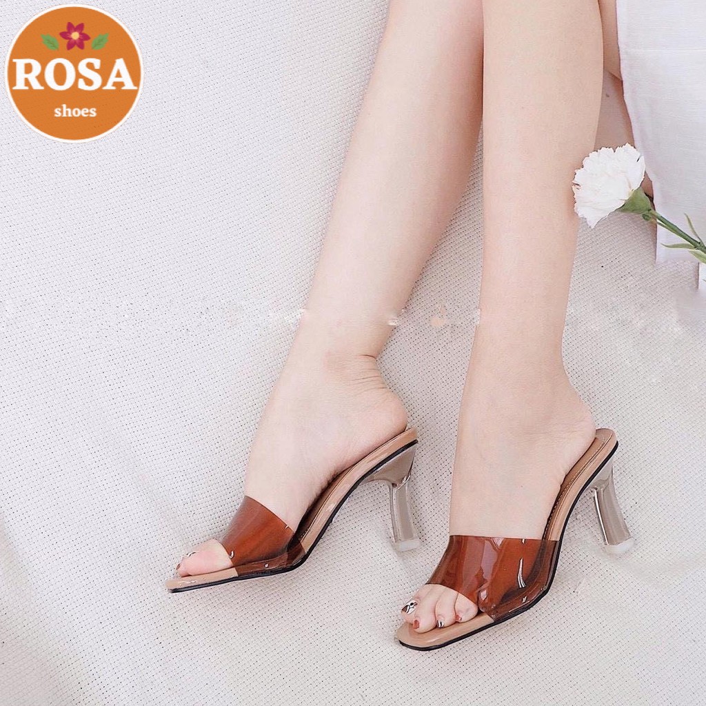 Guốc  Dép cao gót quai màu siêu hot cao 7cm  g78 CG0424 Mys Loviie.Corner Rosa Shoes