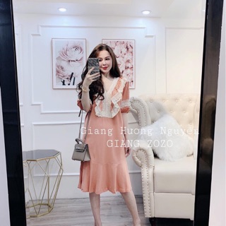 Váy thụng đuôi cá phối ren