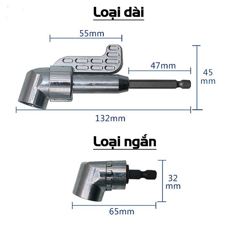 Đầu Chuyển Hướng Bắt Vít Góc Chân Lục Giác Cao Cấp Cho Máy Bắn Vít, Máy Khoan