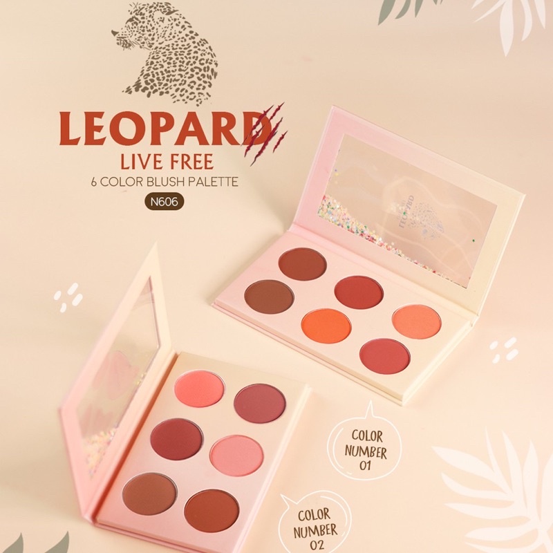 Bảng má hồng 6 màu Nee cara Leopard Blush Palette N606