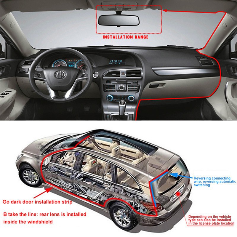 Set camera quan sát phía sau 1080P A10 kèm phụ kiện cho xe hơi | BigBuy360 - bigbuy360.vn