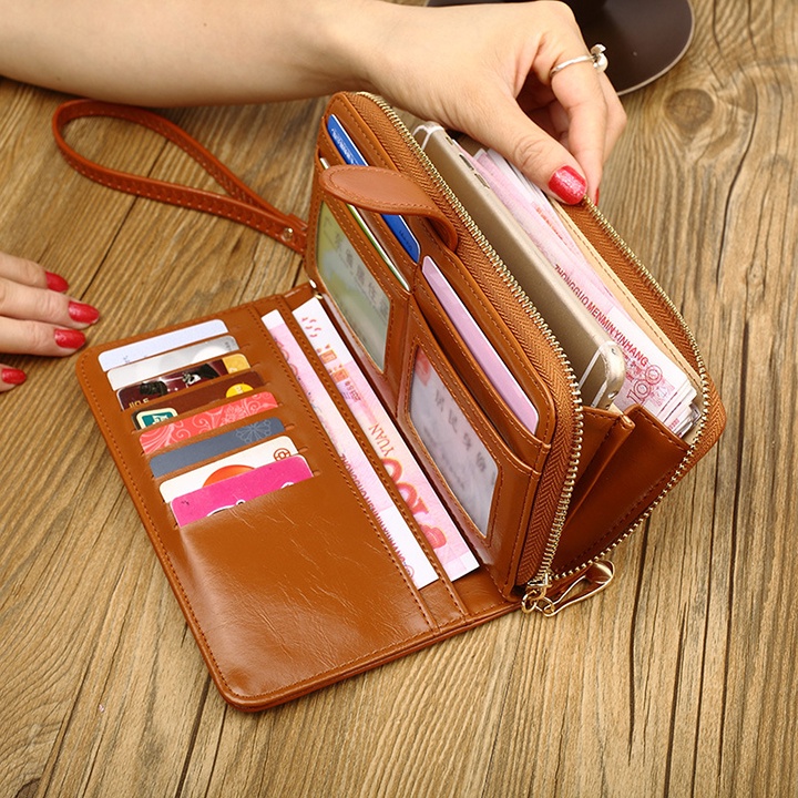 Ví nữ nhiều ngăn da pu mềm mại bền đẹp size 19cm  VI-94
