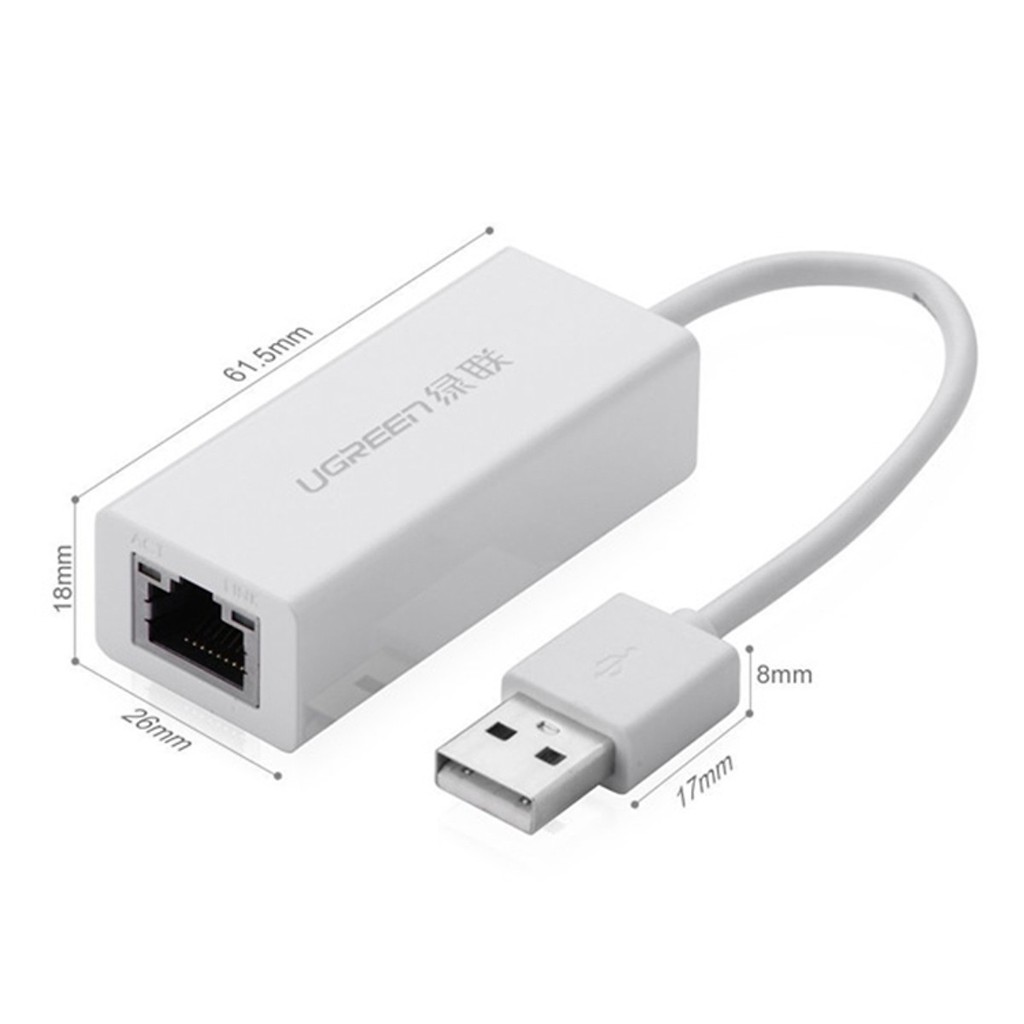 Dây Cáp Chuyển USB Sang Cổng LAN 2.0 Ugreen 20253 - Hàng Chính Hãng BH 18 Tháng