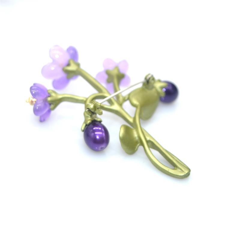 Cài áo thời trang hình hoa tím 3D xinh xắn GC204