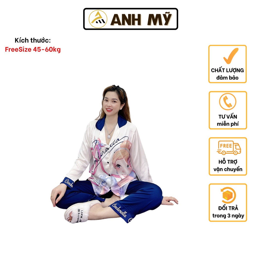 Đồ bộ nữ ANH MỸ pijama chất liệu lụa latin cao cấp tay dài quần dài LTTD-02