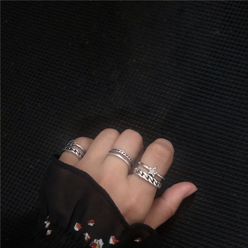 Nhẫn Hở Hình Ngôi Sao Năm Cánh Phong Cách Retro