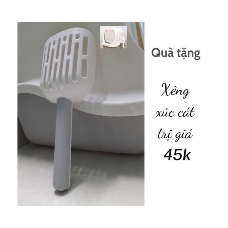 Nhà vệ sinh tai mèo tặng xẻng lớn ( loại nhựa cực dày)