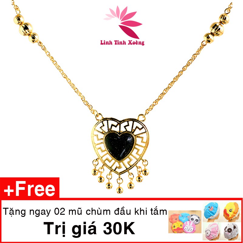 Dây chuyền nữ mạ vàng cao cấp gắn hạt lục lạc Heart Luv MK335 (mua 3 tặng 1, có video) tặng 2 mũ chùm đầu 30k