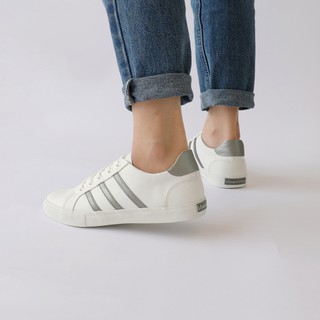Giày thể thao nữ sneaker đẹp màu trắng dáng giày bata cổ thấp đế bằng chính hãng bAimée & bAmor – MS1566
