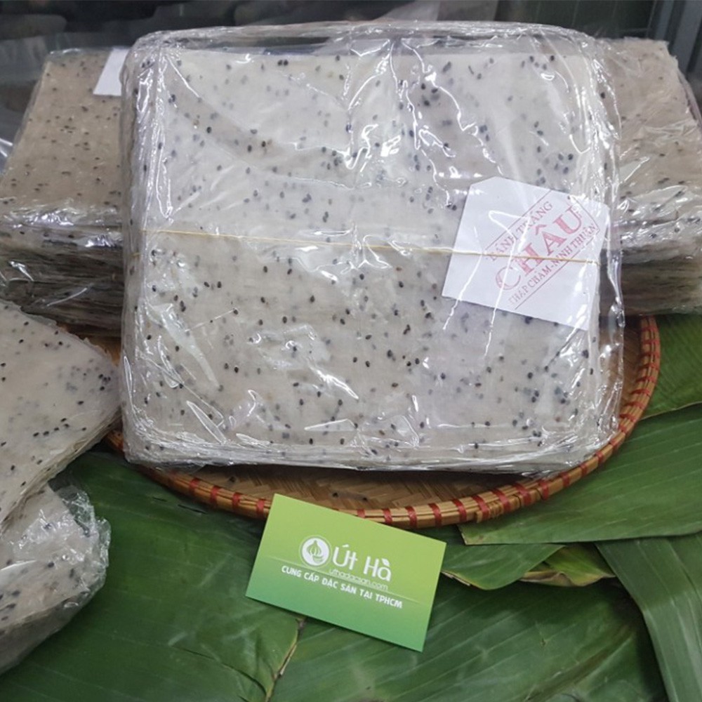 Bánh Tráng Cuốn Nhúng Mè  Đen Ninh Thuận Sấp 1Kg Bánh Sản Xuất Thủ Công Truyền Thống Từ Bột Gạo Và Mè - Út Hà Đặc Sản