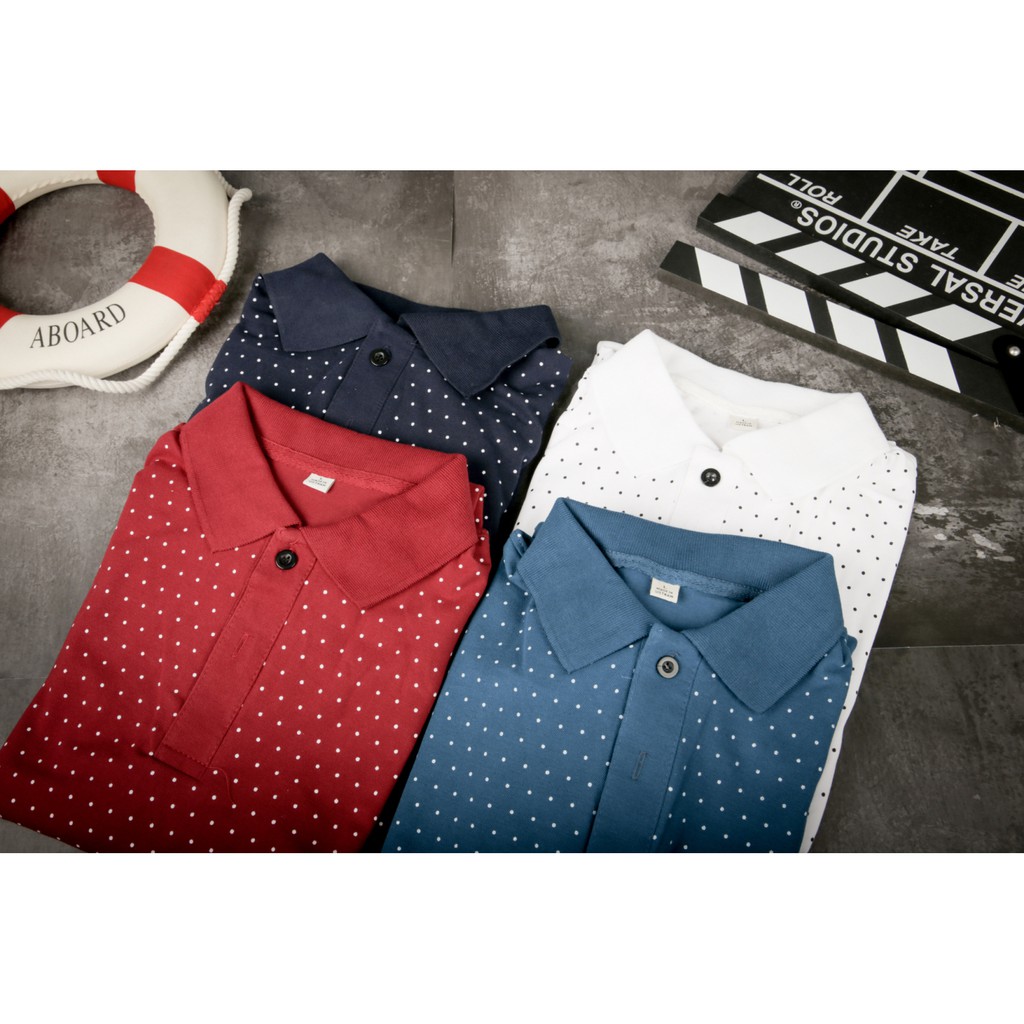 ÁO THUN POLO NAM, ÁO PHÔNG NGẮN TAY CÓ CỔ CHẤT ĐẸP, HỌA TIẾT CHẤM BI | BigBuy360 - bigbuy360.vn