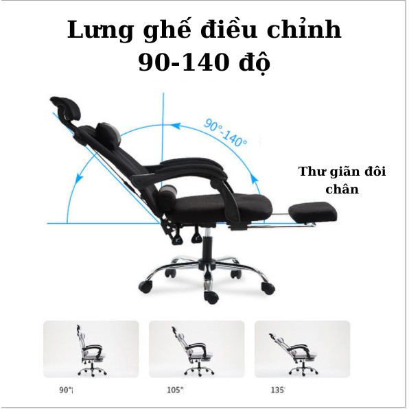 Ghế văn phòng, làm việc, tựa lưng, gác chân cao cấp