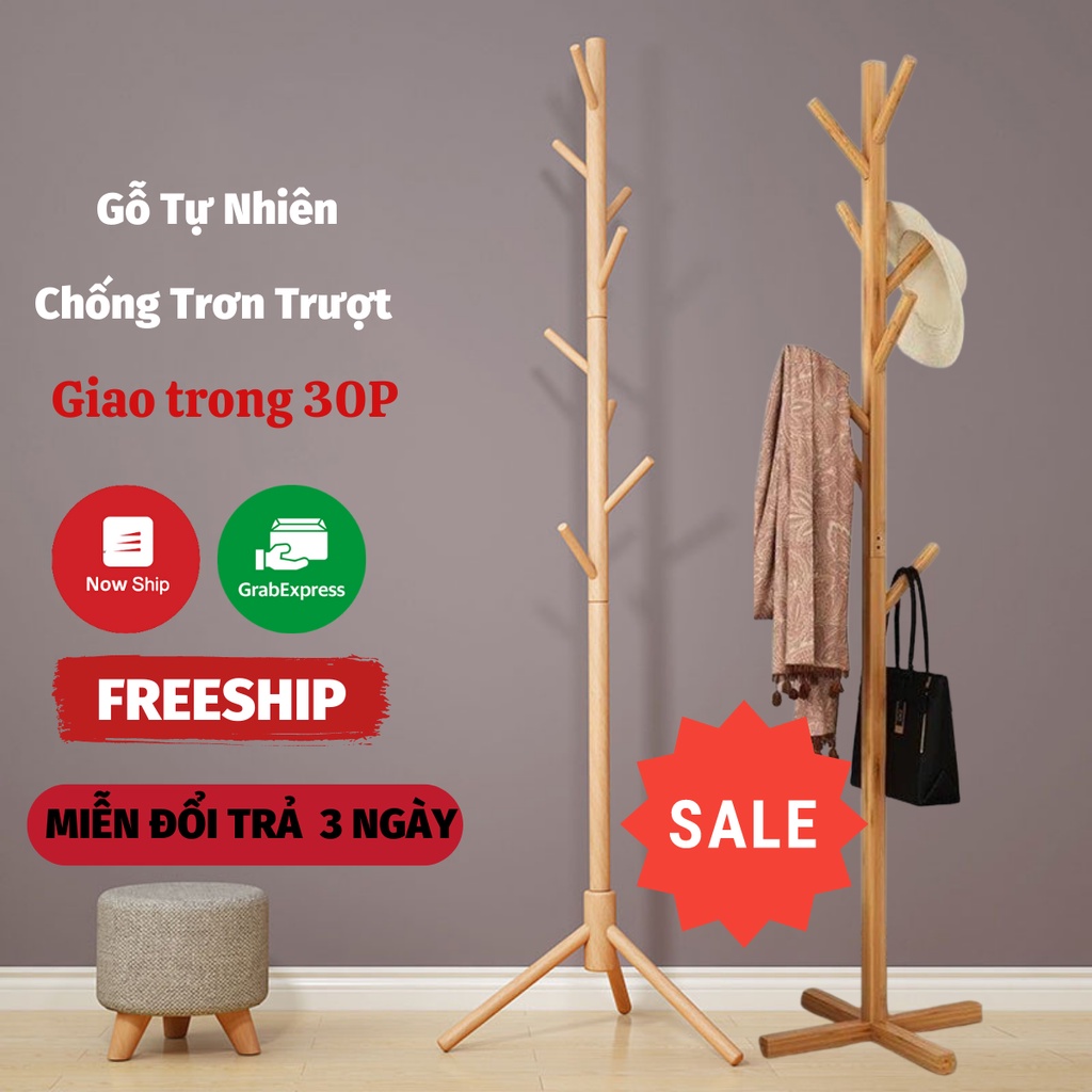 Cây Treo Quần Áo, Giá Treo Quần Áo Chất Liệu Bằng Gỗ Cao Cấp NOBITA OFFICIAL