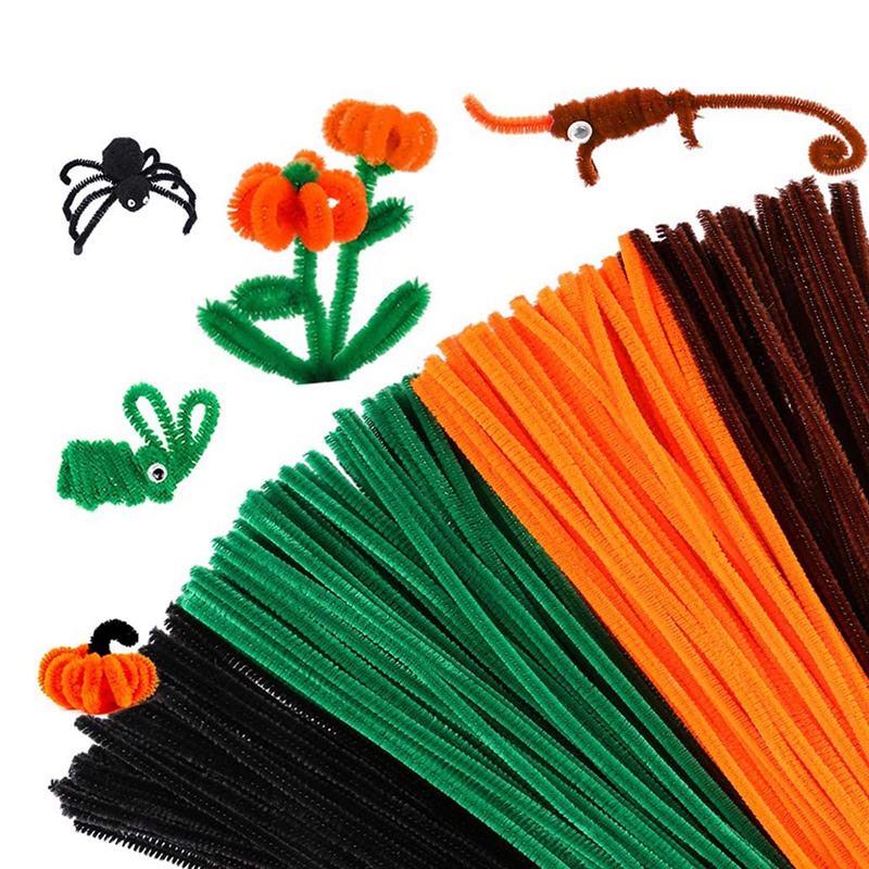 400Pcs Halloween Pipe Cleaners Chenille Stems 6mm x 11.8Inch, Chenille Stems for DIY Art Craft Decorations
