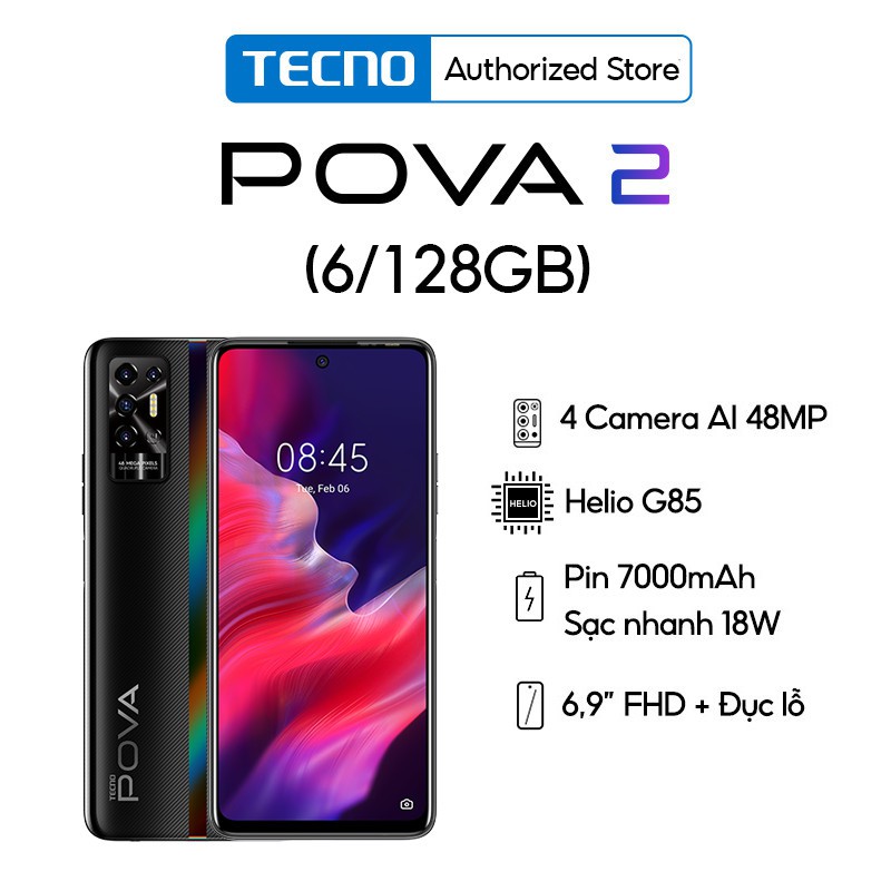 Điện thoại TECNO POVA2 (6GB+128GB) - Hàng chính hãng