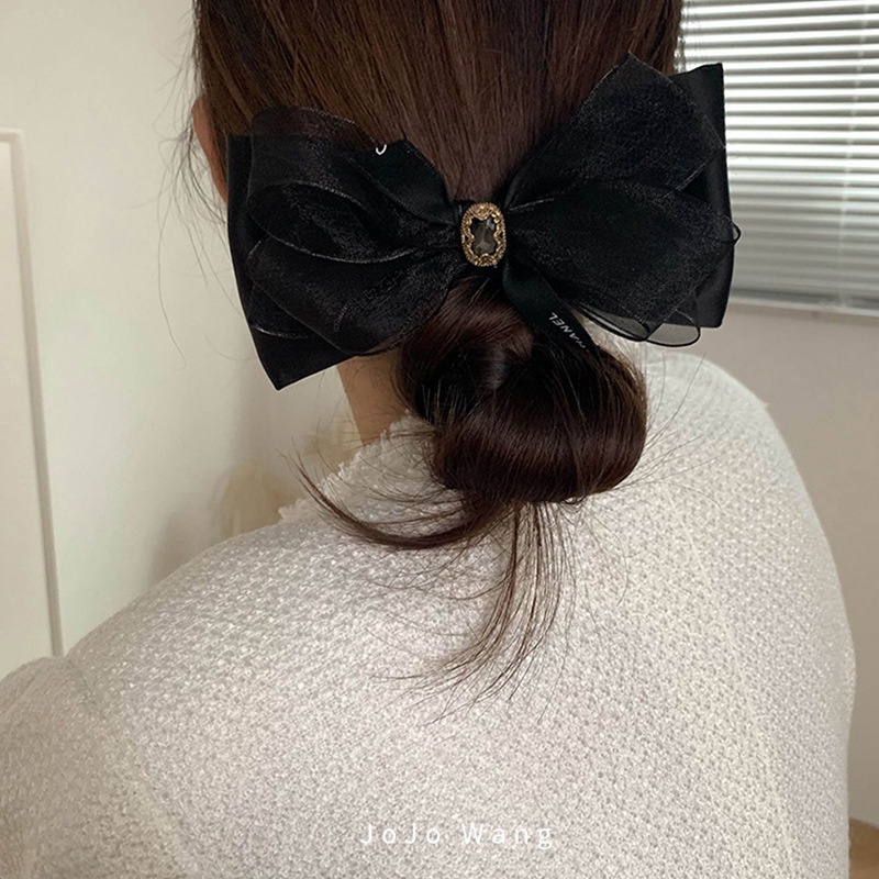 Kẹp Tóc Nơ In Chữ Phong Cách Phương Tây Dành Cho Nữ