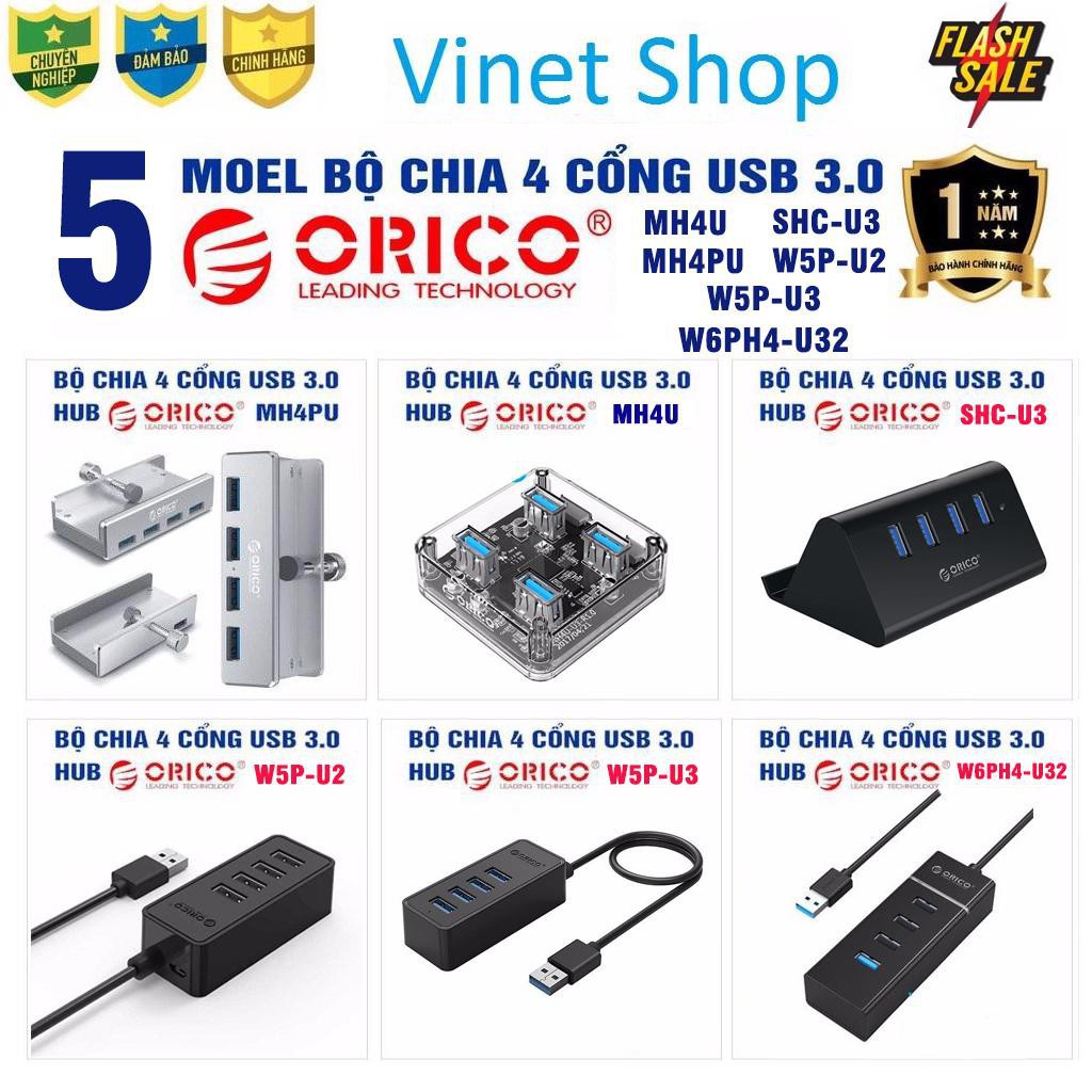 Freeship 50k Bộ chia Hub 4 cổng USB 3.0 Orico W5P-U3; W5P-U2;SHC-U3; MH4U;MH4PU W6PH4-U3