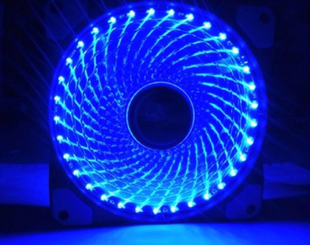 Quạt thông gió làm mát case máy tính 33 Bóng Led Nhiều Màu Fan cỡ 12cm Xanh - Đỏ- 5 màu