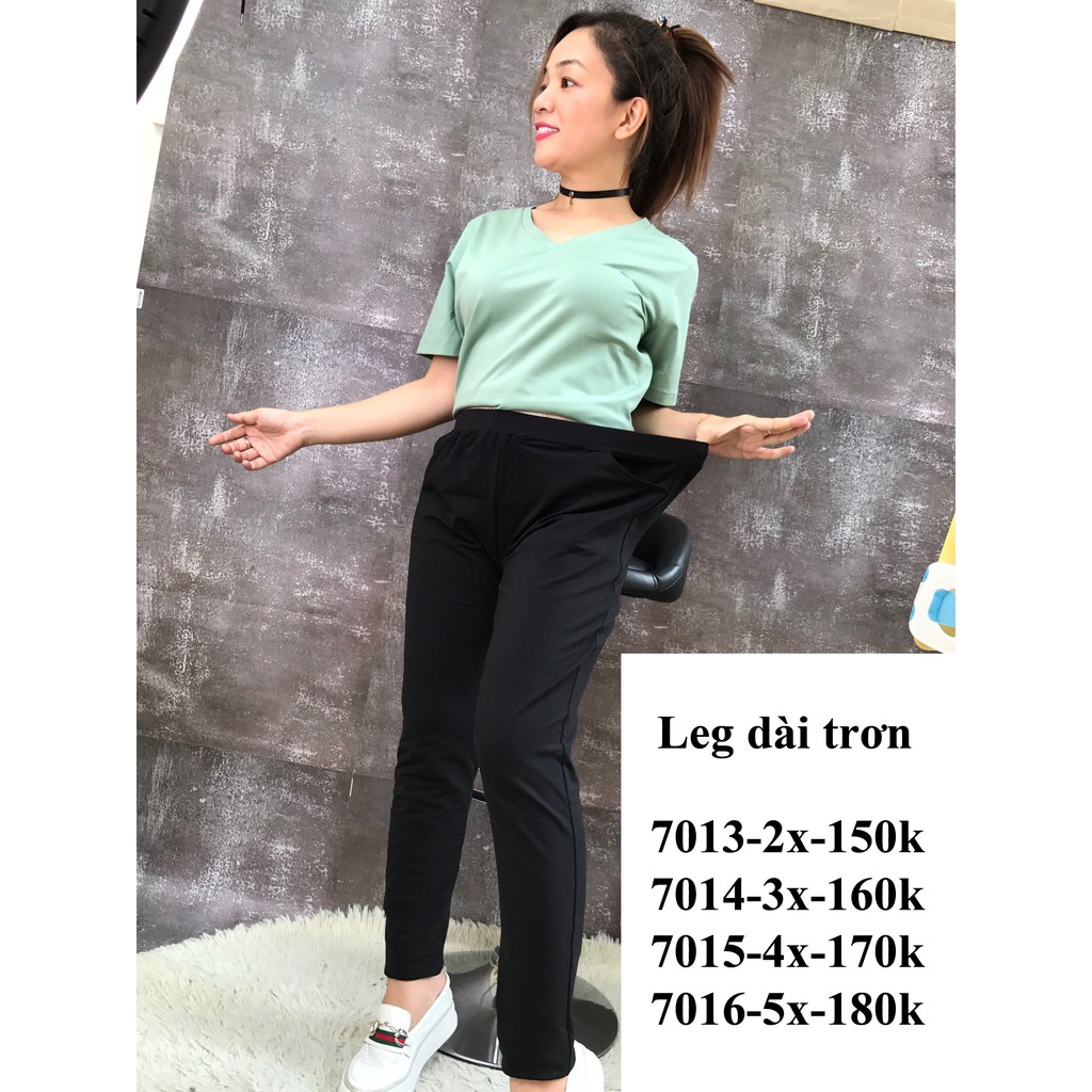 Quần leg BIG SIZE kiểu quần legging trơn có túi trước thun cotton co giãn 7013,7014,7015,7016 | BigBuy360 - bigbuy360.vn