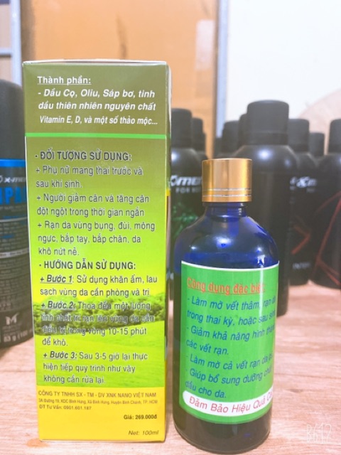 Dầu trị rạn da ĐÀM GIA 100ml  trị rạn da sau sinh  chiết xuất từ bơ olive