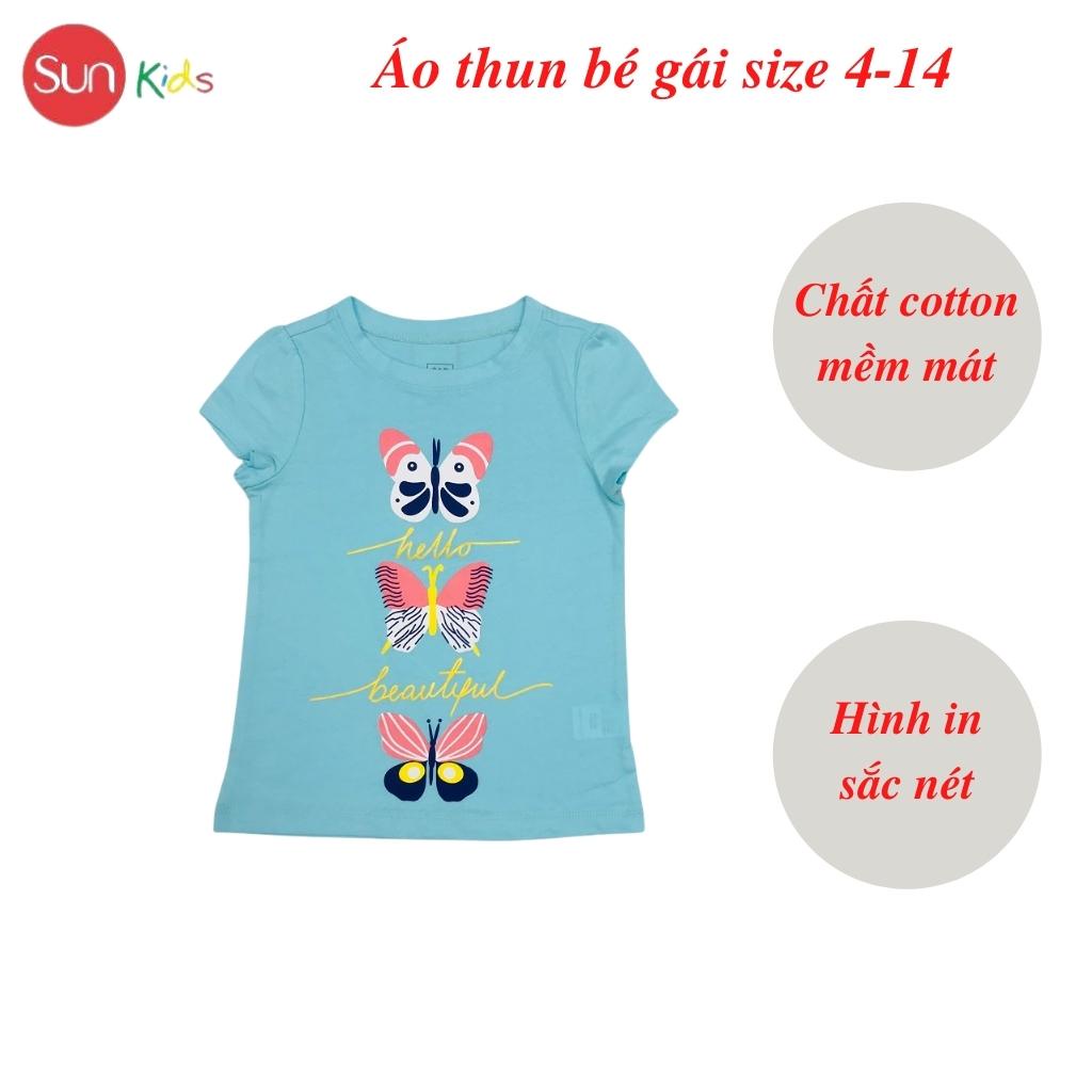 Áo thun cho bé gái, áo phông bé gái chất cotton mềm mát, size 4 - 14 tuổi - SUNKIDS