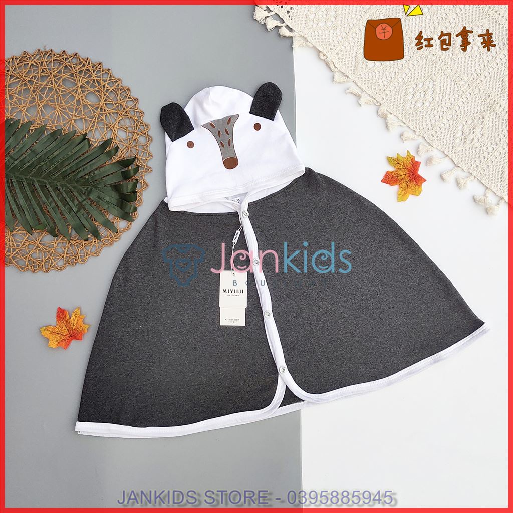 Áo choàng hình thú 100% cotton che nắng, chắn gió cho bé trai, bé gái từ 8-18kg, áo choàng nắng cho bé