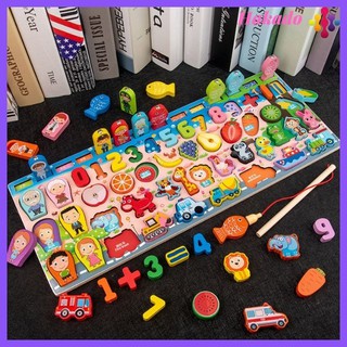 Bộ câu cá gỗ 5 hàng nhiều chủ đề cho bé yêu ( Sẵn hàng )