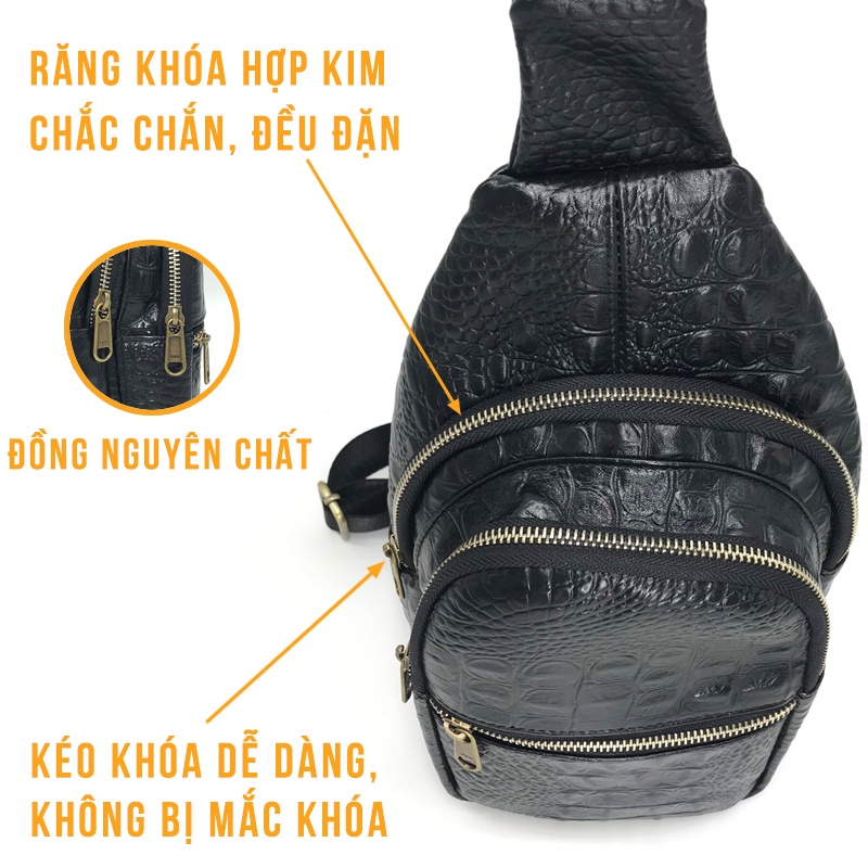 Túi đeo chéo da thật - Hàng cao cấp HasonLea - Bảo hành 12 tháng