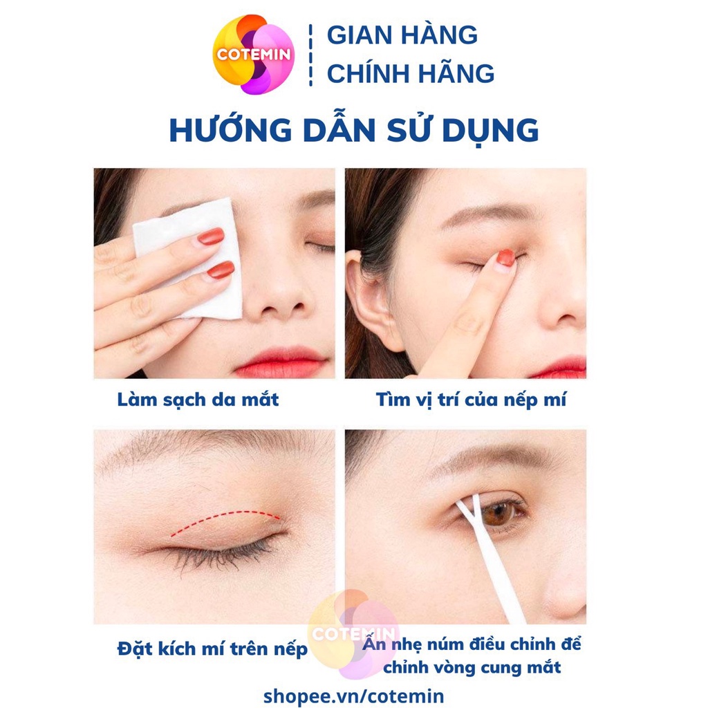 COMBO 400 Kích mí tàng hình tạo hai mí không lộ sẵn keo TẶNG KÈM dụng cụ kích mí