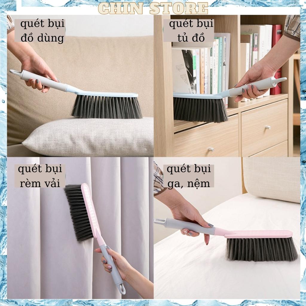 Chổi quét bụi, bàn chải cầm tay đa năng làm sạch sofa, ô tô, nệm cán dài inox 304 42cm