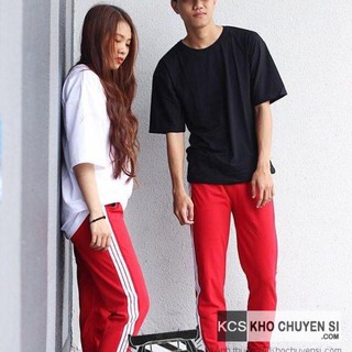 Quần joggers đỏ 3 sọc thể thao cao cấp