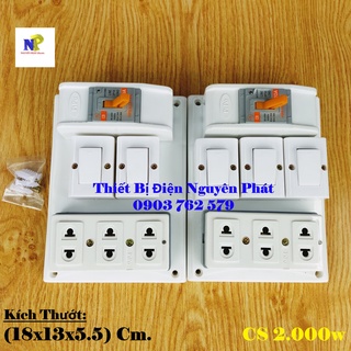 [PIPO] Bảng Điện Taplo Ráp Nổi ( Có 2 Công Tắc Hoặc 3 Công Tắc) + CB Cóc