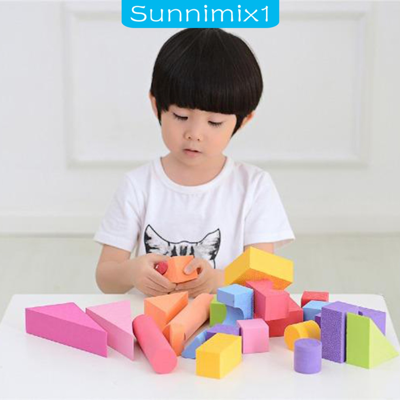 Set 25 Khối Xếp Hình Bằng Xốp Eva Mềm Dày 3.5cm Cho Bé