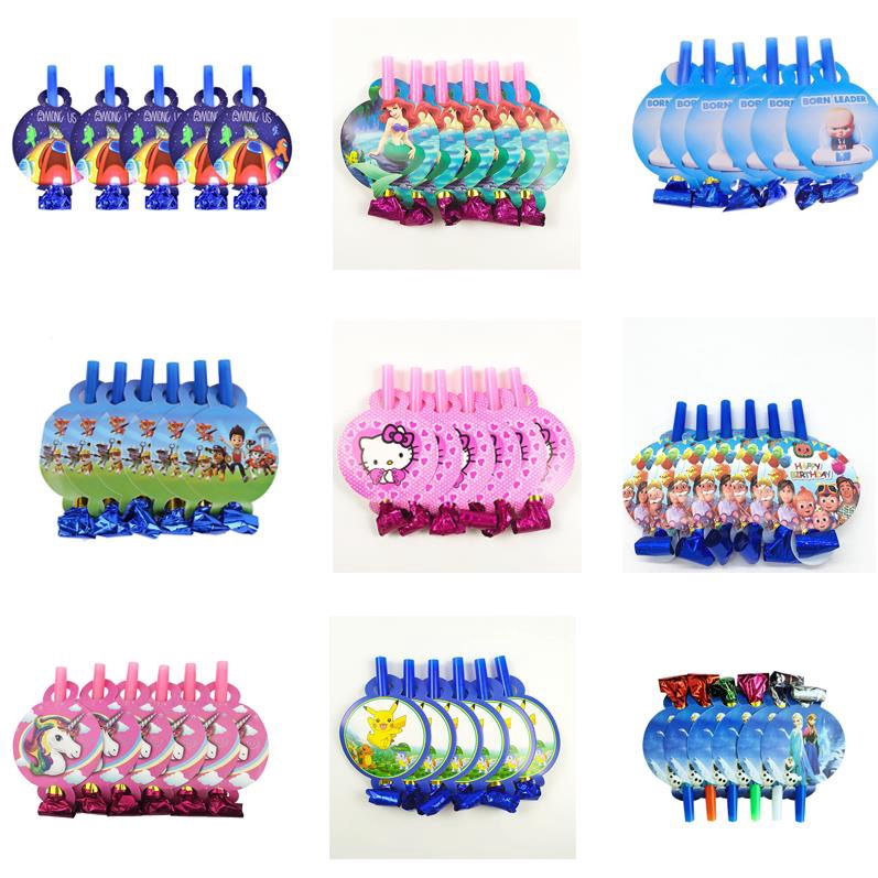 Set 6 Đồ Trang Trí Tiệc Hình Hoạt Hình Xinh Xắn Cho Bé