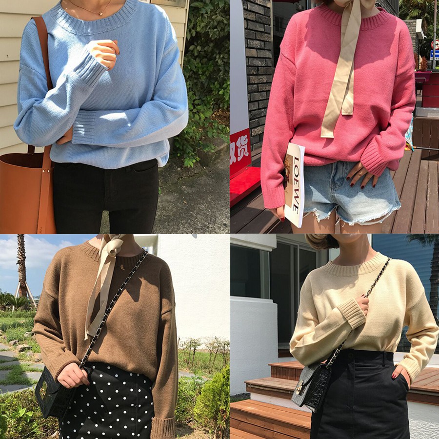 Áo Len Cổ Tròn Màu Trơn 20631 | BigBuy360 - bigbuy360.vn