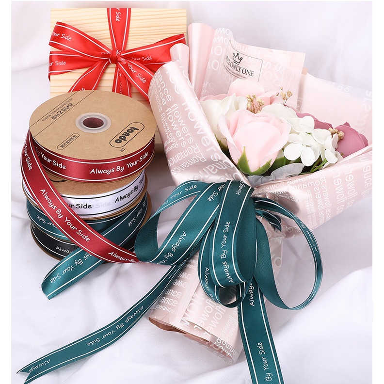 Cuộn Dây Ruy Băng 5M*2.5CM In Chữ Always Be Your Side Dùng Trang Trí Đám Cưới