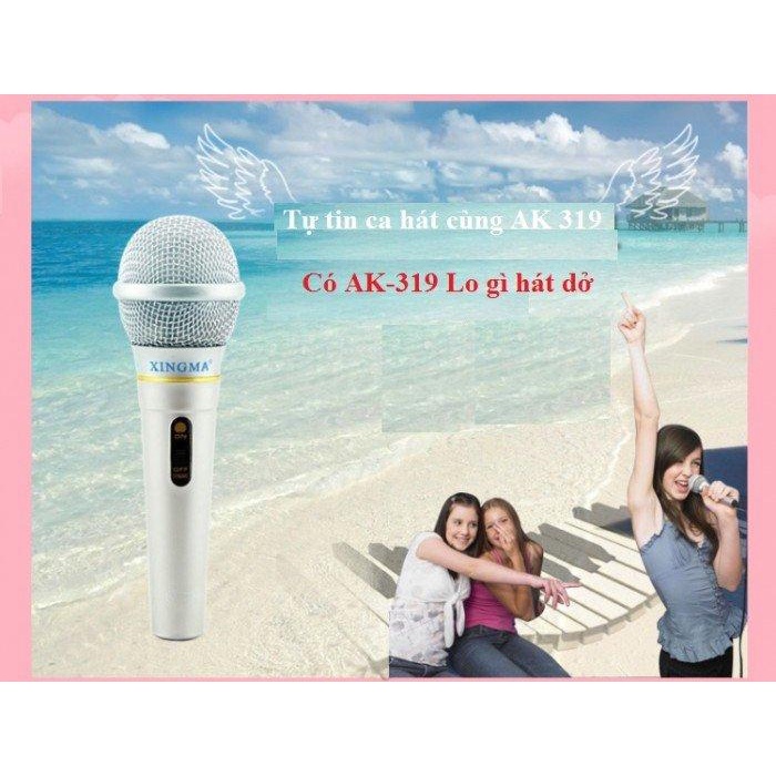 Micro Hát Karaoke Mic Có Dây - Micro Karaoke XINGMA AK-319 Cao Cấp, MICRO KARAOKE CÓ DÂY, Micro Chống Hú - BH 12 THÁNG