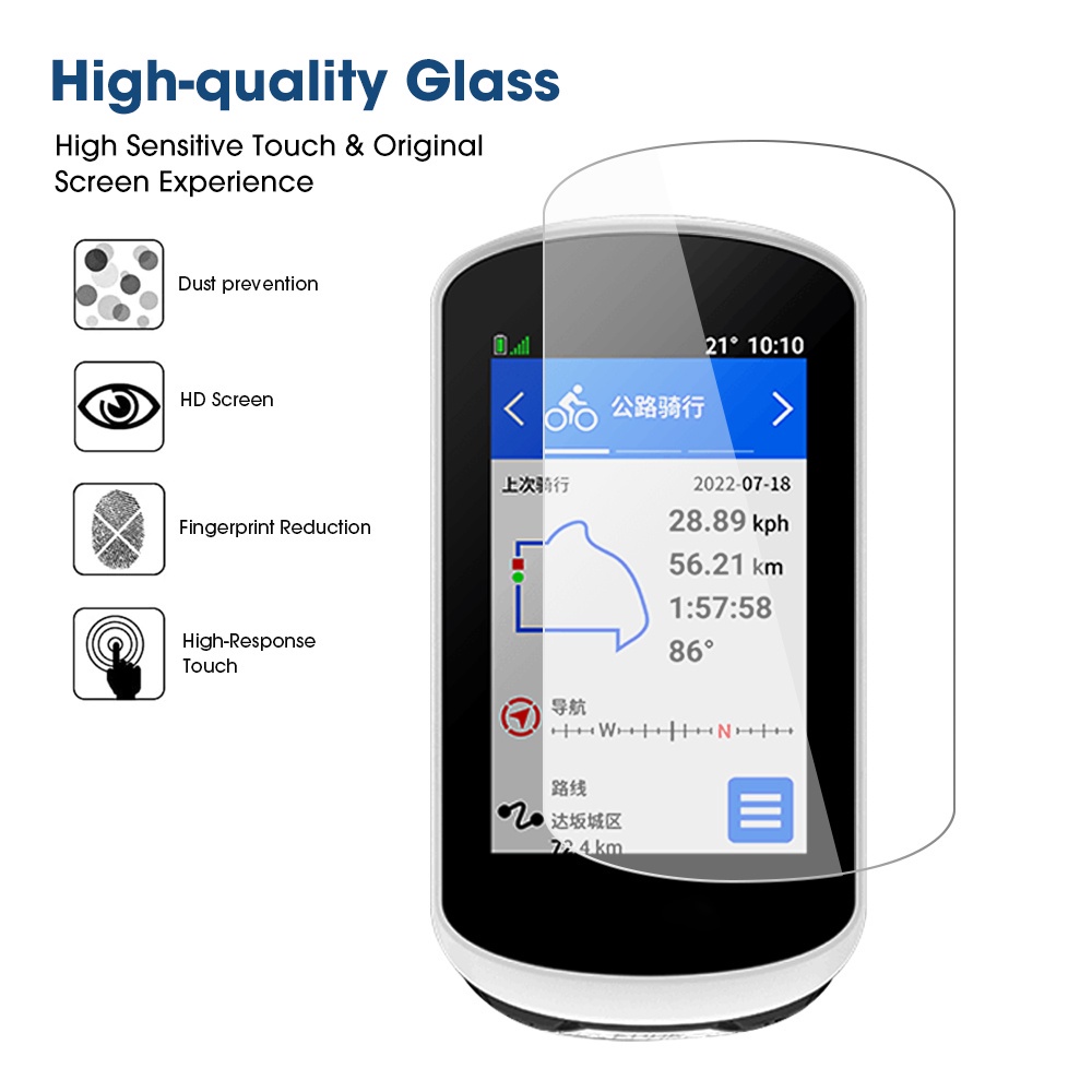 Kính Cường Lực Cong 2.5D 9H Trong Suốt Chống Trầy Chống Lưu Vân Tay Cho Garmin Edge Explore 2