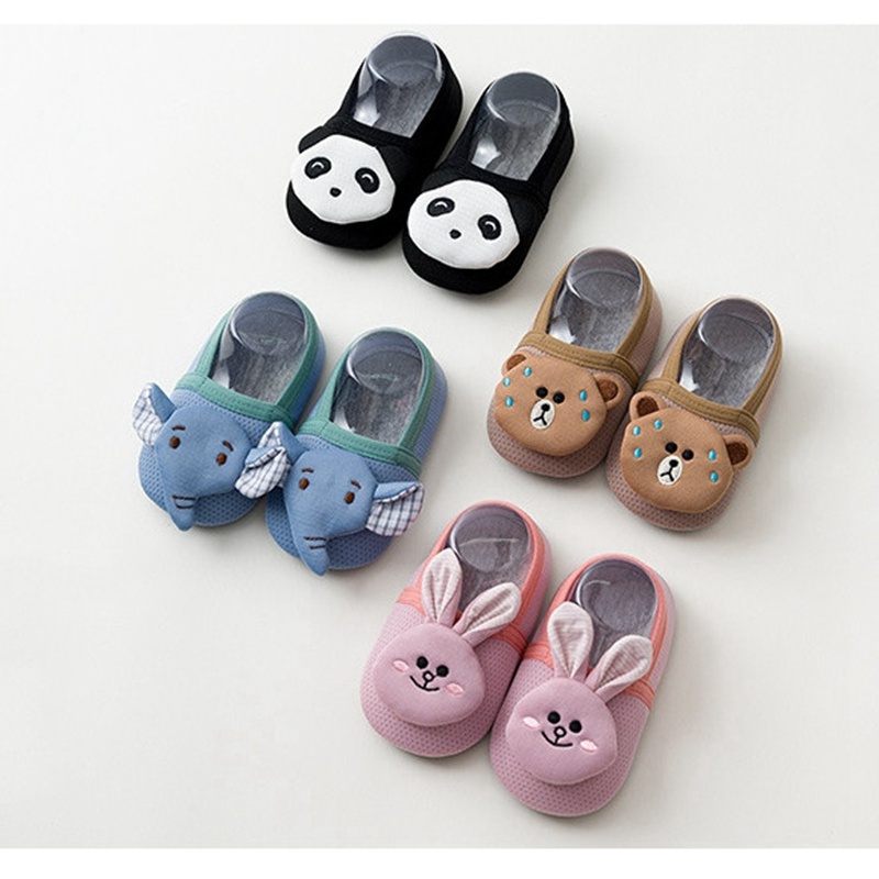Giày Cotton Chống Trượt Hình Gấu Trúc / Thỏ Dễ Thương Cho Bé Gái 1-5 Tuổi