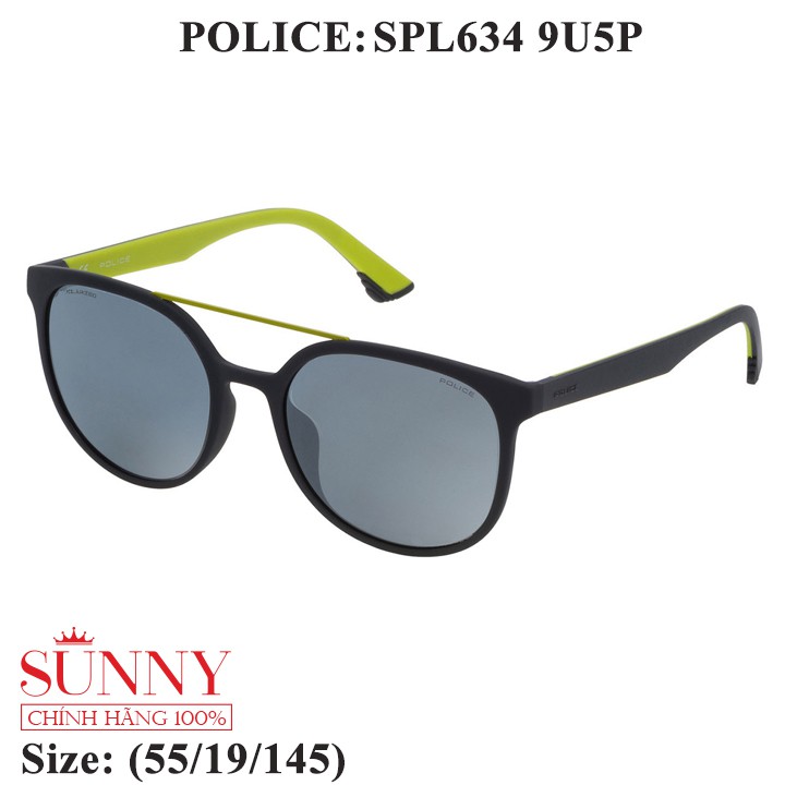 Kính mát thời trang chính hãng Police SPL634, sp có tem thẻ bảo hành toàn quốc, thiết kế dễ đeo bảo vệ mắt