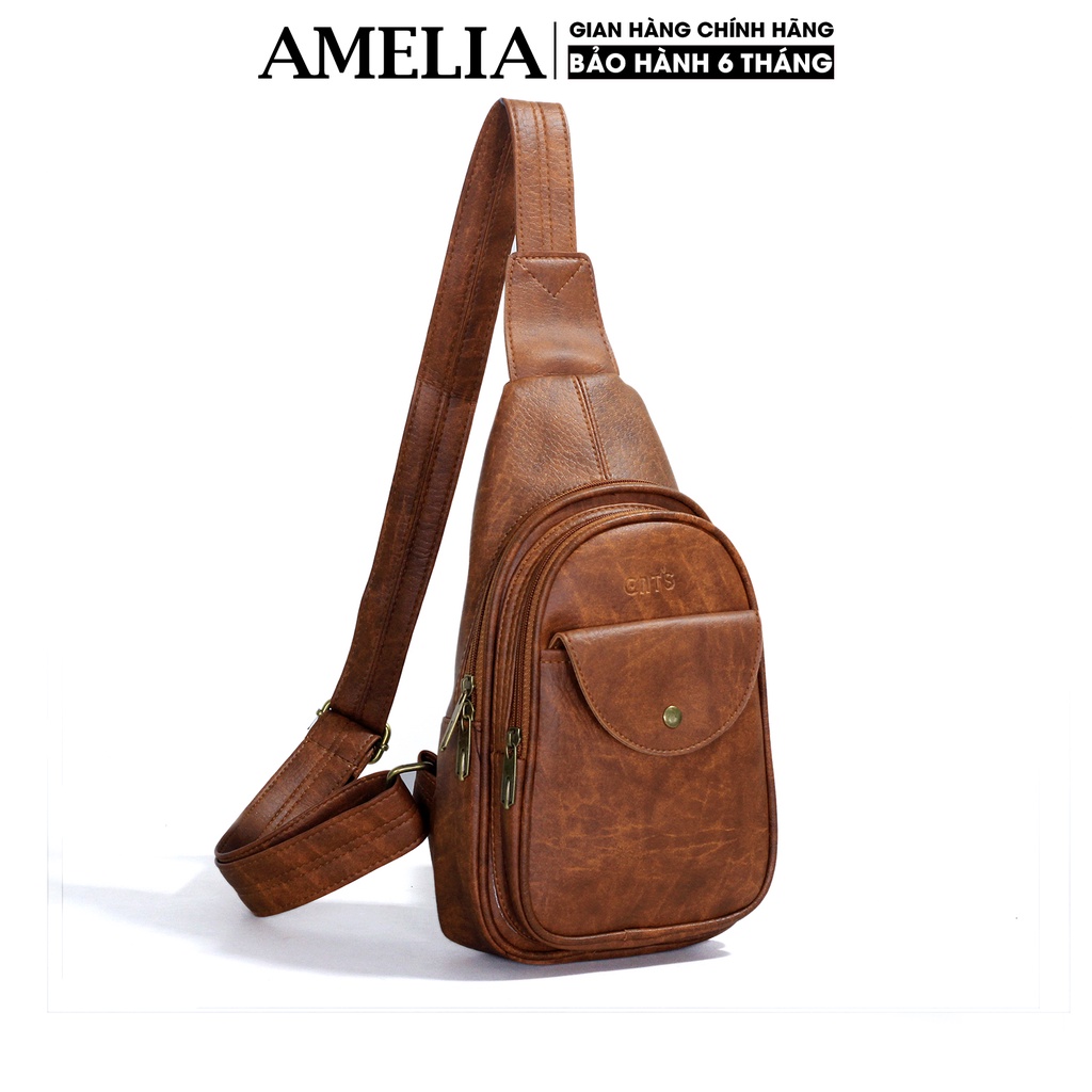 Túi đeo chéo nam túi bao tử da nhiều ngăn Chính Hãng, khóa đồng cao cấp MQ18 | BigBuy360 - bigbuy360.vn