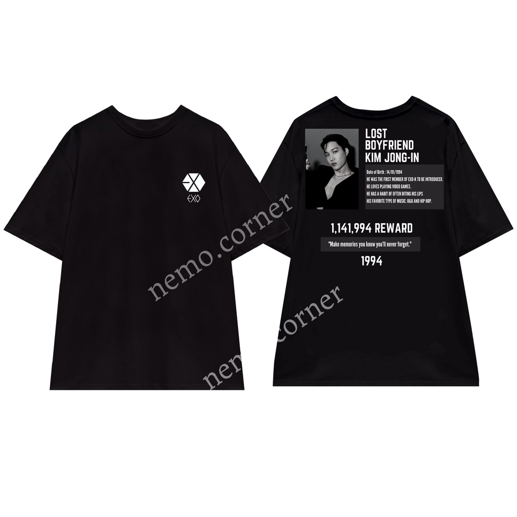 Áo Thun Unisex EXO In Hình Lost Boyfriend Màu Đen