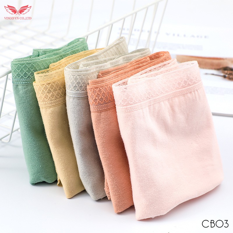 COMBO 3 Quần lót nữ cotton kháng khuẩn VINGO 3/4 cạp phối lưới co giãn thoải mái thoáng khí cao cấp CB03 VNGO | WebRaoVat - webraovat.net.vn