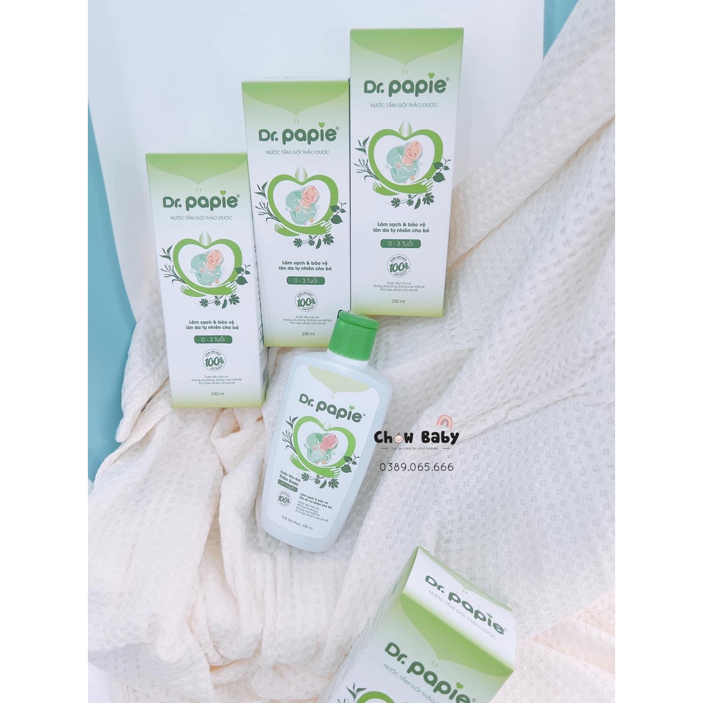 Nước Tắm Gội Thảo Dược Cho Bé Dr Papie Thành Phần Tự Nhiên Hàng Chính Hãng