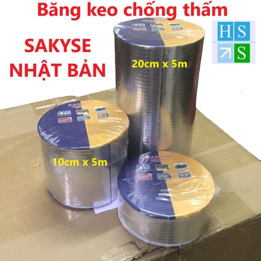 (Khổ 20cm x 5m) Băng keo chống thấm Nhật Bản SAKYSE - Siêu dính, dùng trên mọi vật liệu, chống chịu mọi thời tiết
