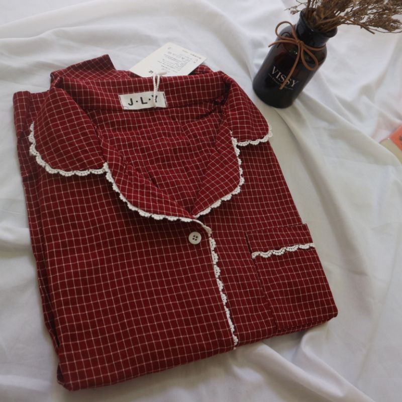 Bộ ngủ / mặc nhà pijama caro dài ulzzang order