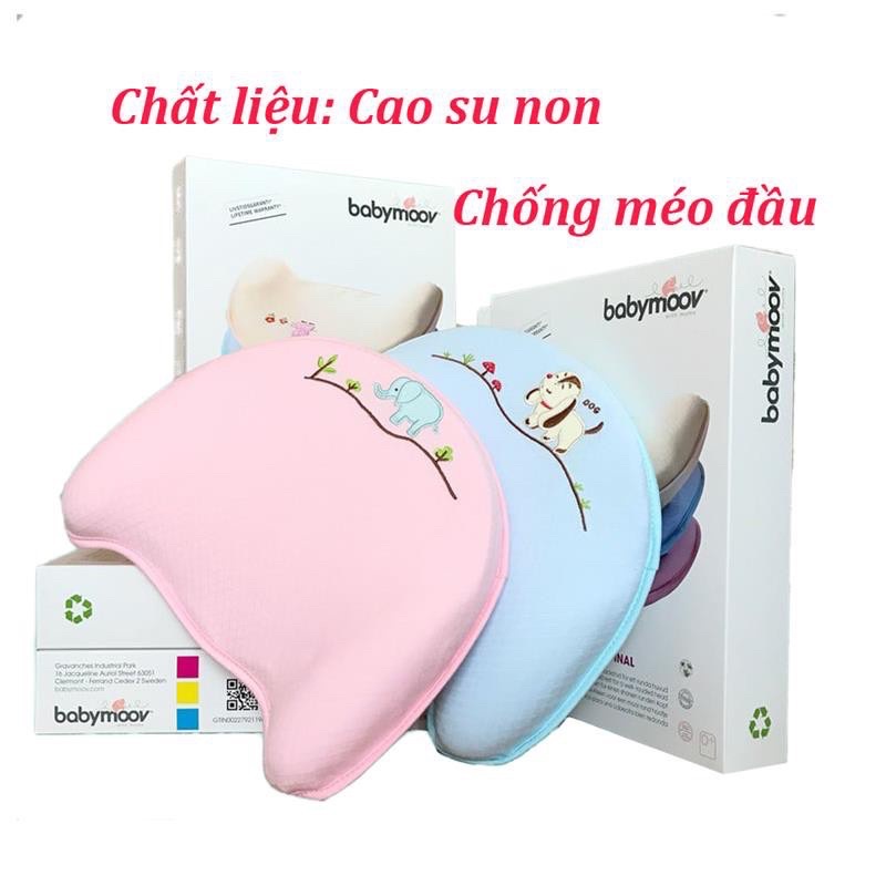 Gối cao su non chống méo đầu bẹp đầu Babymoov cho bé sơ sinh