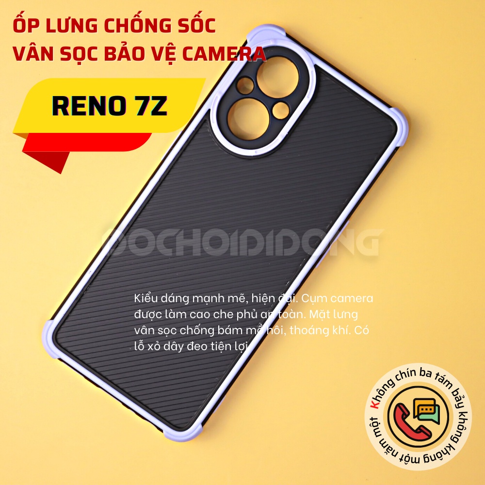 Ốp lưng Oppo Reno 7z vân sọc bảo vệ camera