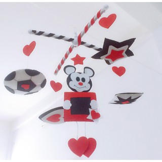 Treo nôi đen trắng đỏ kích thích thị giác cho bé 2-5m hình quả banh